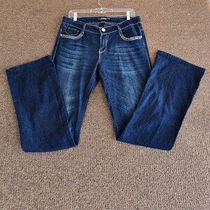 Southpole Vtg Y2K Womens Bootcut Jeans w/ Studded Back Pockets Dark Wash Sz 11